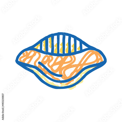 conchiglie pasta icon doodle illustration