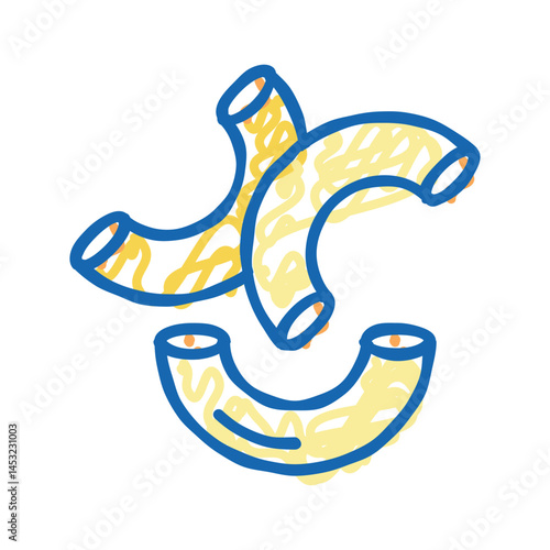 macaroni pasta icon doodle illustration
