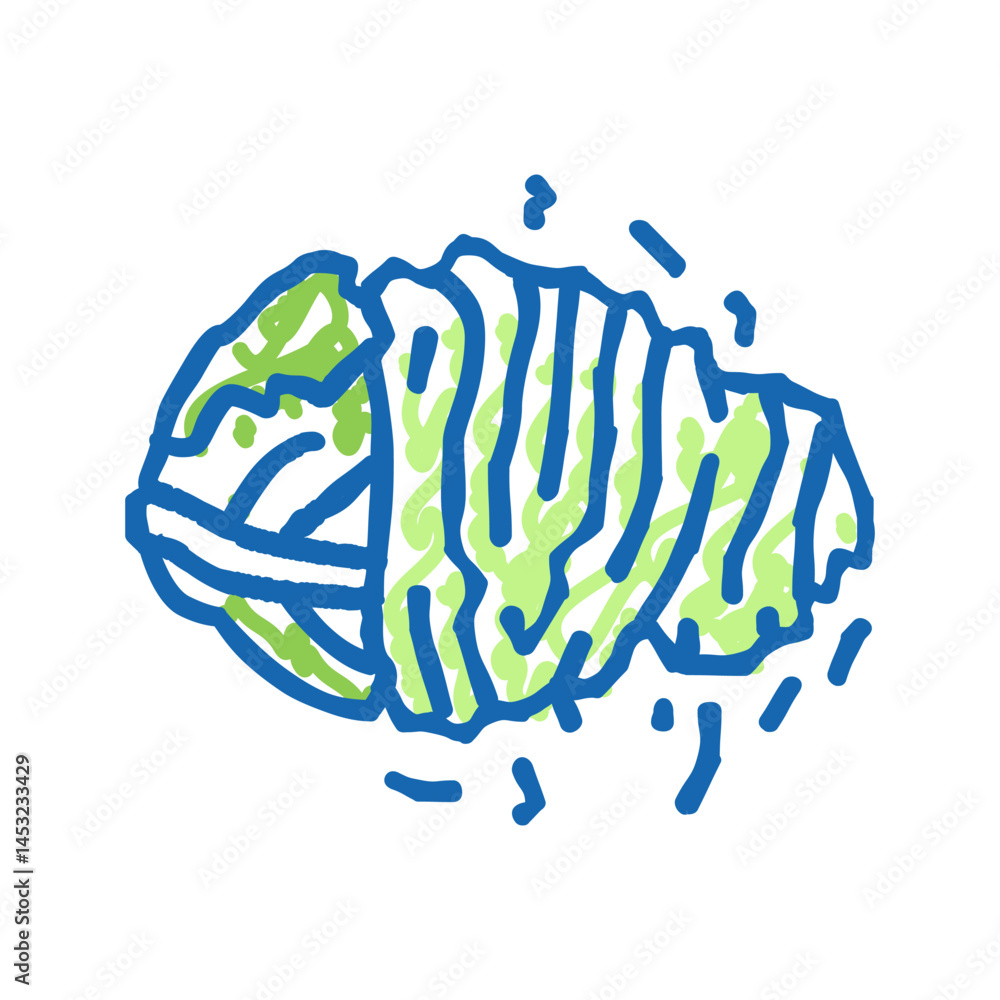 Fototapeta premium chopped cabbage icon doodle illustration