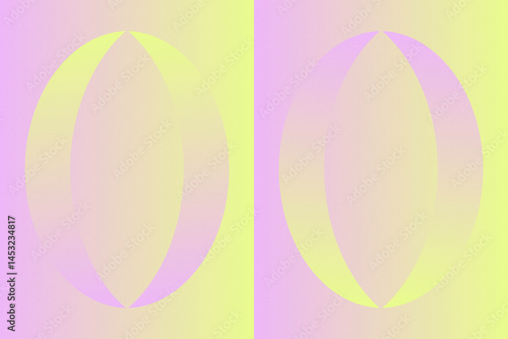 Wavy Curvy Circular and Circle Shapes and Designs Purple and Yellow Colors Grainy Texture Modern Abstract Background Geometric Background