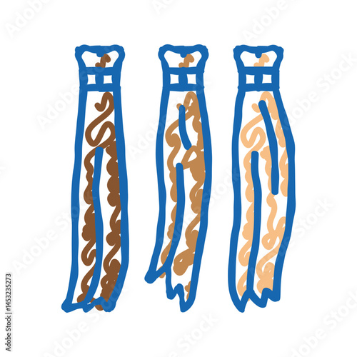 natural hair icon doodle illustration