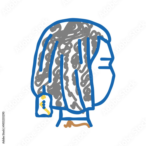 wig procedure icon doodle illustration