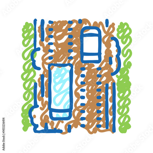 earthen road icon doodle illustration