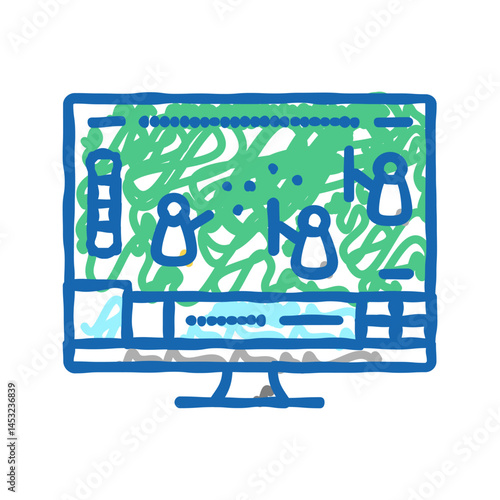 mmo video game icon doodle illustration