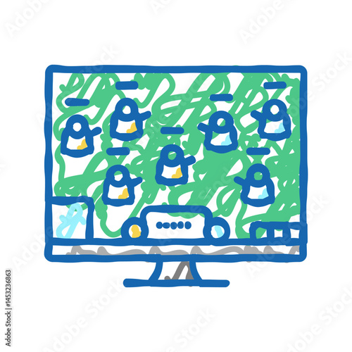 moba video game icon doodle illustration