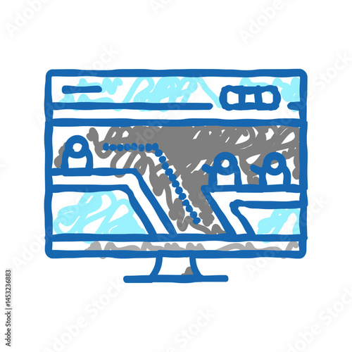 action platform video game icon doodle illustration