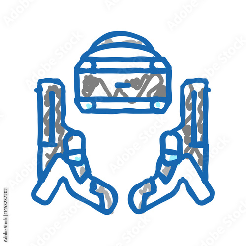 vr gun set icon doodle illustration