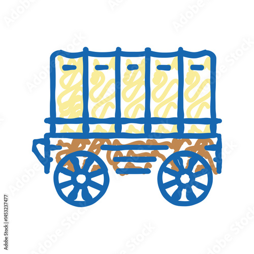 wagon trailer icon doodle illustration