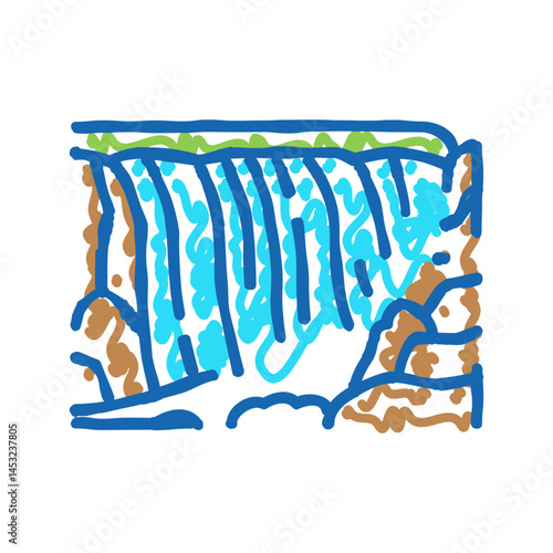 victoria falls icon doodle illustration