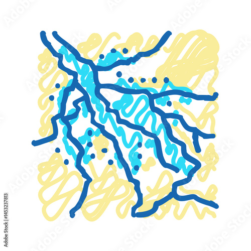 okavango delta icon doodle illustration