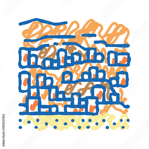 bandiagara city icon doodle illustration