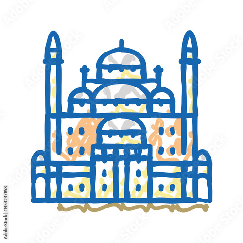 suleiman pasha mosque icon doodle illustration