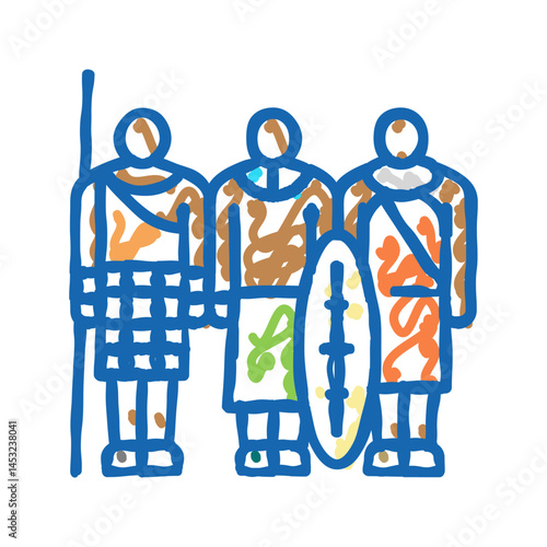 tribe african icon doodle illustration