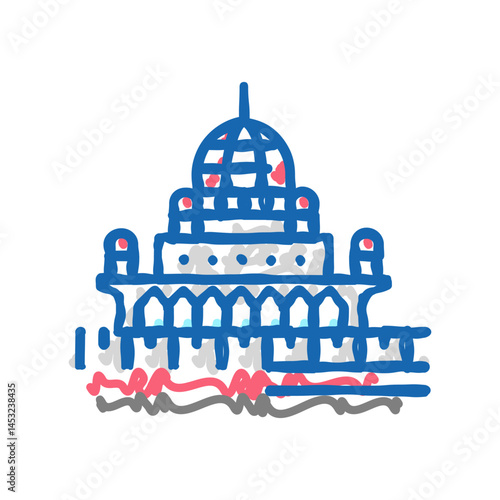putrajaya building icon doodle illustration