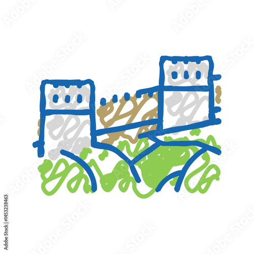 great wall of china icon doodle illustration