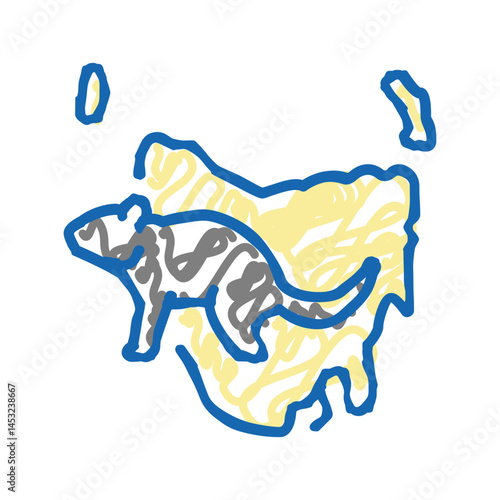 tasmania animal icon doodle illustration