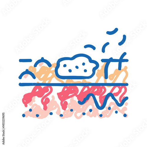 skin hair problem icon doodle illustration