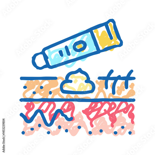 healthcare cream icon doodle illustration