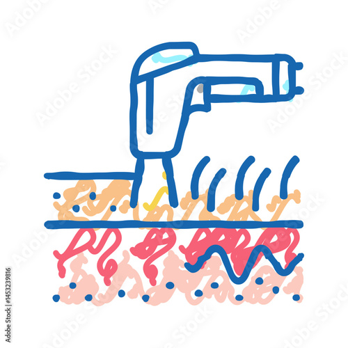 laser depilation device icon doodle illustration