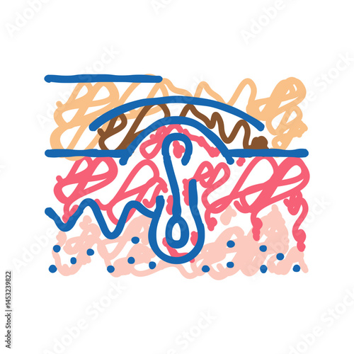 darkened skin icon doodle illustration