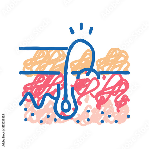ingrowing hair icon doodle illustration