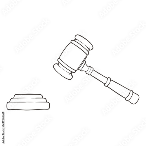 Gavel Icon Silhouette Vector Design in Monochrome Style for Legal and Judicial Themes Generative AI