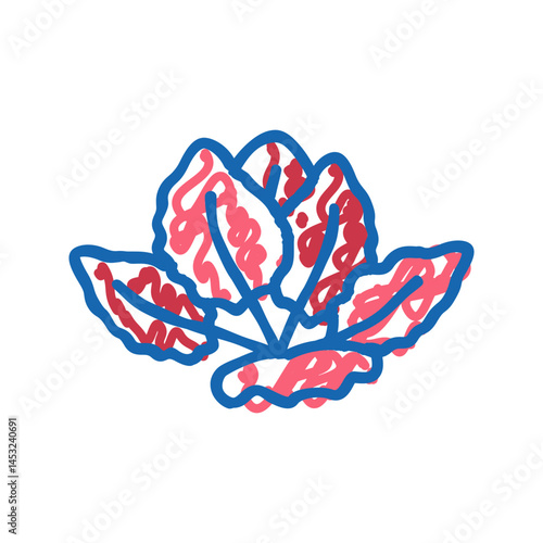 tiger lotus icon doodle illustration