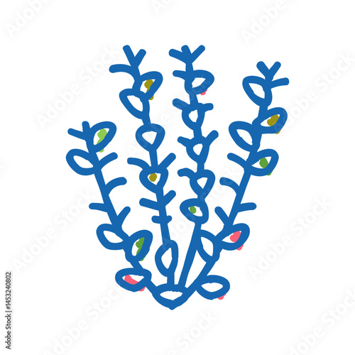 red ludwigia icon doodle illustration