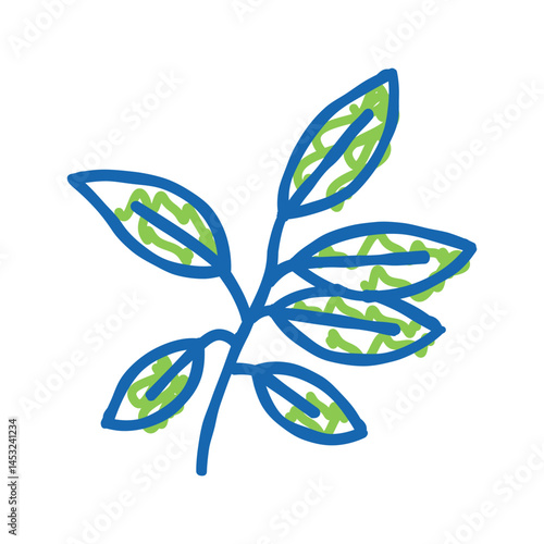 ebony leaf icon doodle illustration