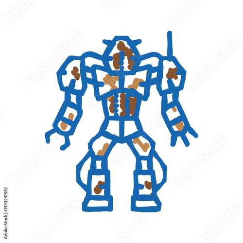 robot monster icon doodle illustration