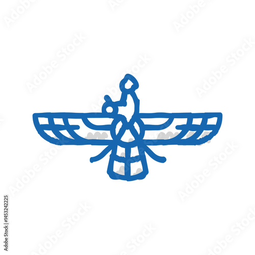 zoroastrianism religion icon doodle illustration