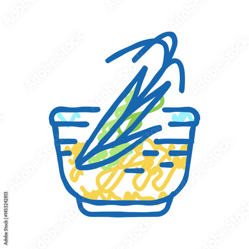 bran oil rice icon doodle illustration