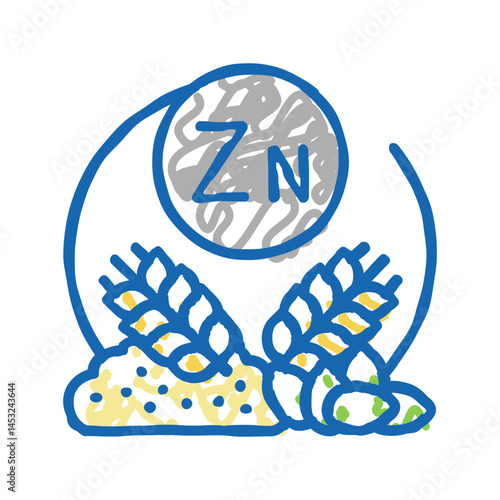 zn natural vitamin icon doodle illustration