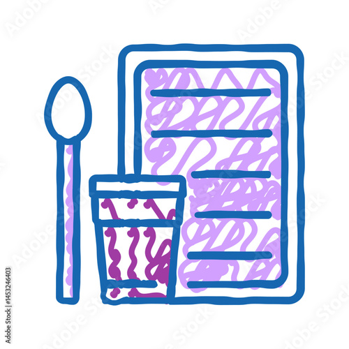 plastic utensil icon doodle illustration