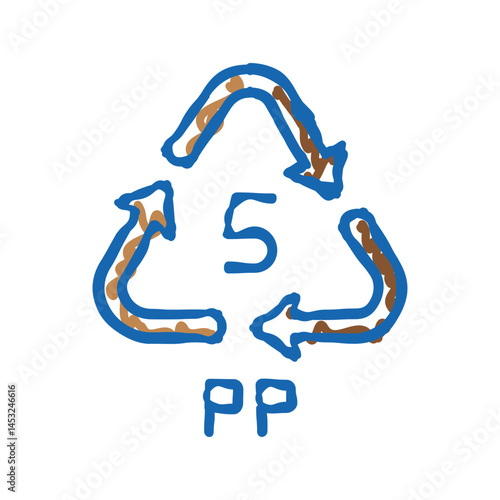 pp recycling plastic product icon doodle illustration