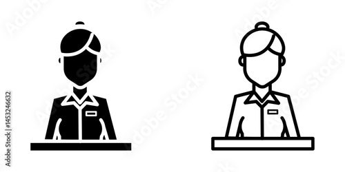 Receptionist icon on white background