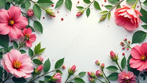 Intricate floral design with delicate leaves and flowers , design, romantic