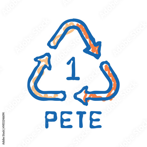 pete plastic product mark icon doodle illustration