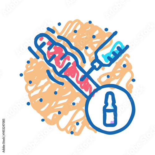 injection scar treatment icon doodle illustration