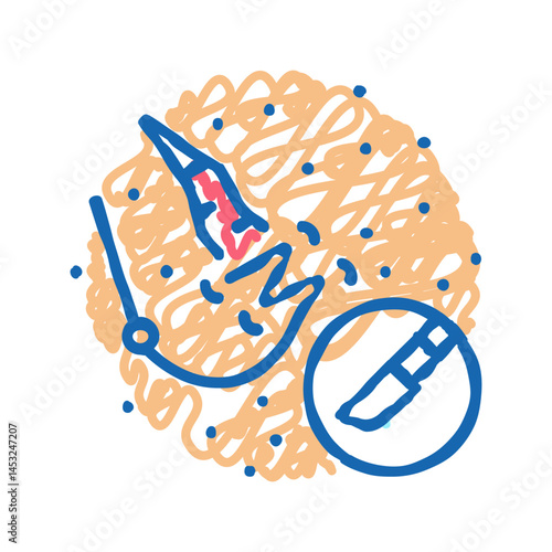 surgical procedure scar treatment icon doodle illustration
