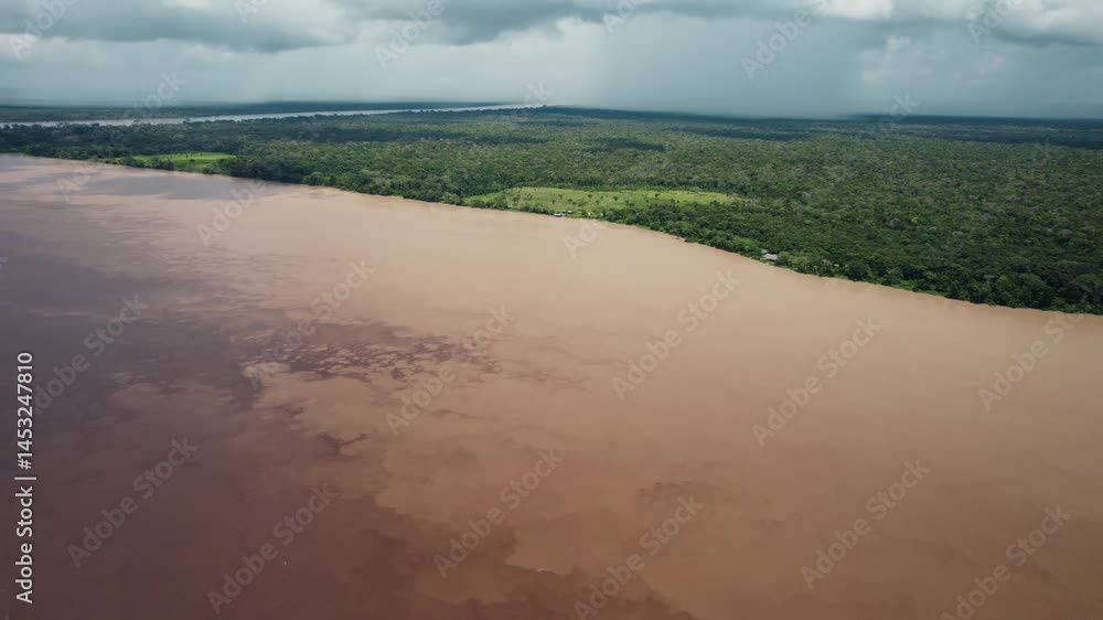 Aerial View of Three Rivers Meeting in the Amazon - Estrella Fluvial del Sur - Guainía, Colombia Aerial View of Three Rivers Meeting in the Amazon - Estrella Fluvial del Sur - Guainía, Colombia