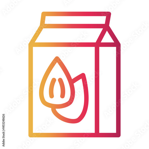 almond milk Line Gradient Icon