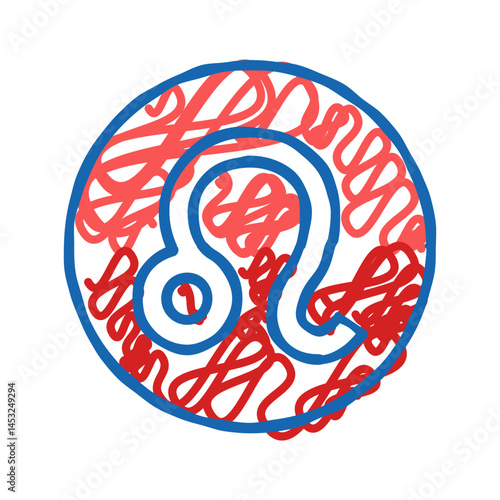 leo zodiac icon doodle illustration