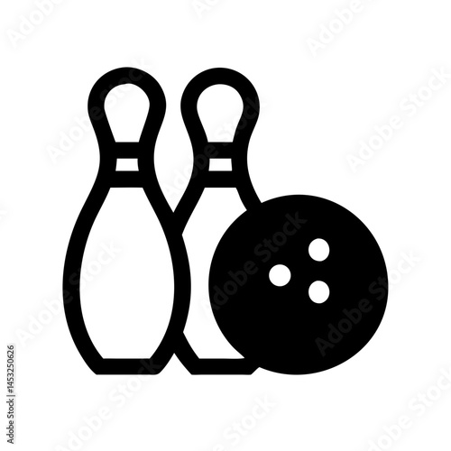 Icon of a bowling ball and pins representing the sport