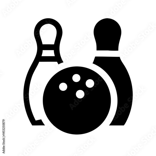 Icon of a bowling ball and pins representing the sport