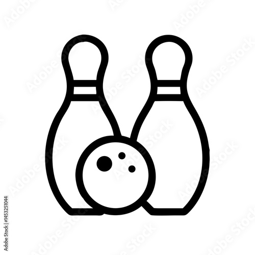 Icon of a bowling ball and pins representing the sport