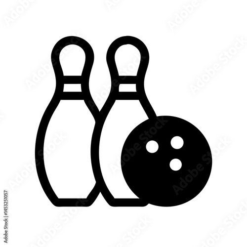 Icon of a bowling ball and pins representing the sport