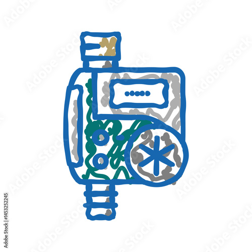 timer drip water irrigation icon doodle illustration