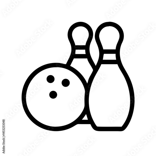 Icon of a bowling ball and pins representing the sport