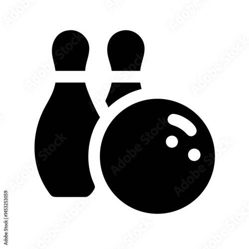 Icon of a bowling ball and pins representing the sport